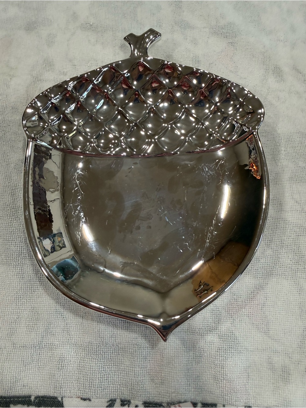 Silver Acorn Decorative Dish -